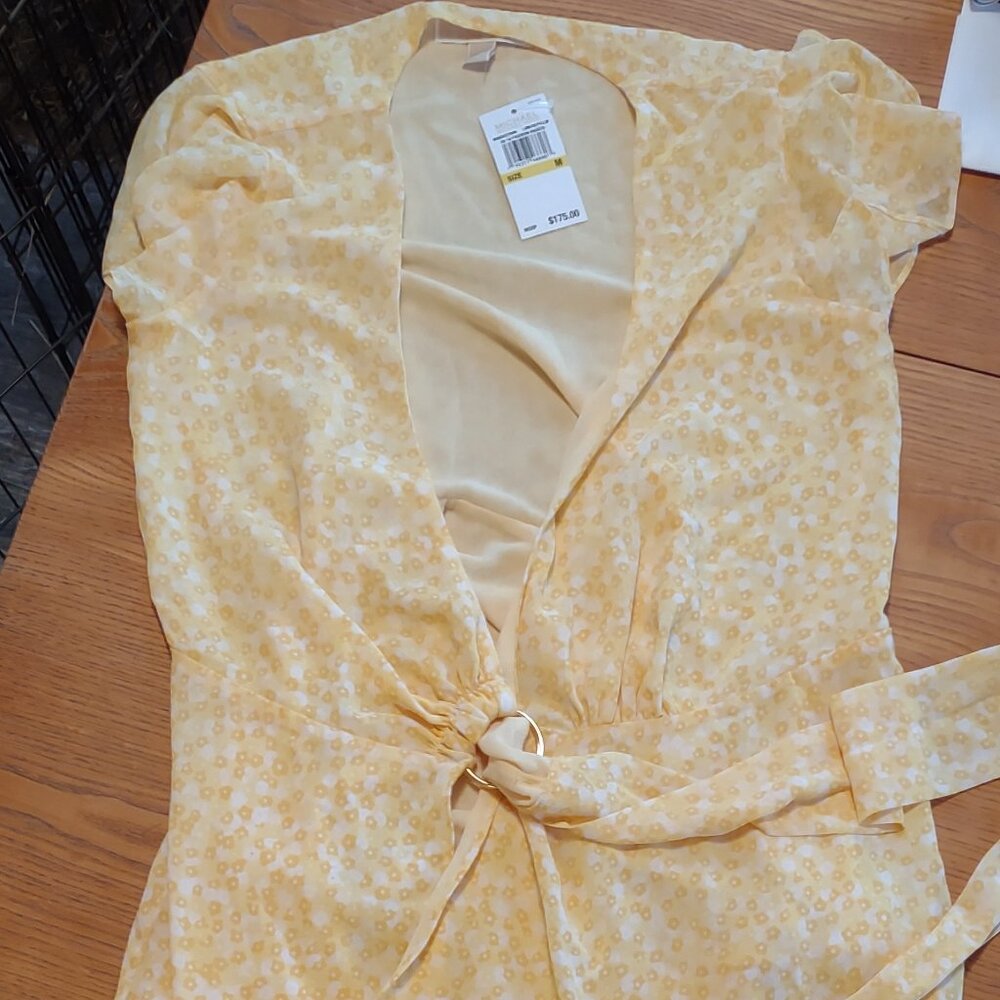Michael Kors Yellow Wrap Dress NWT